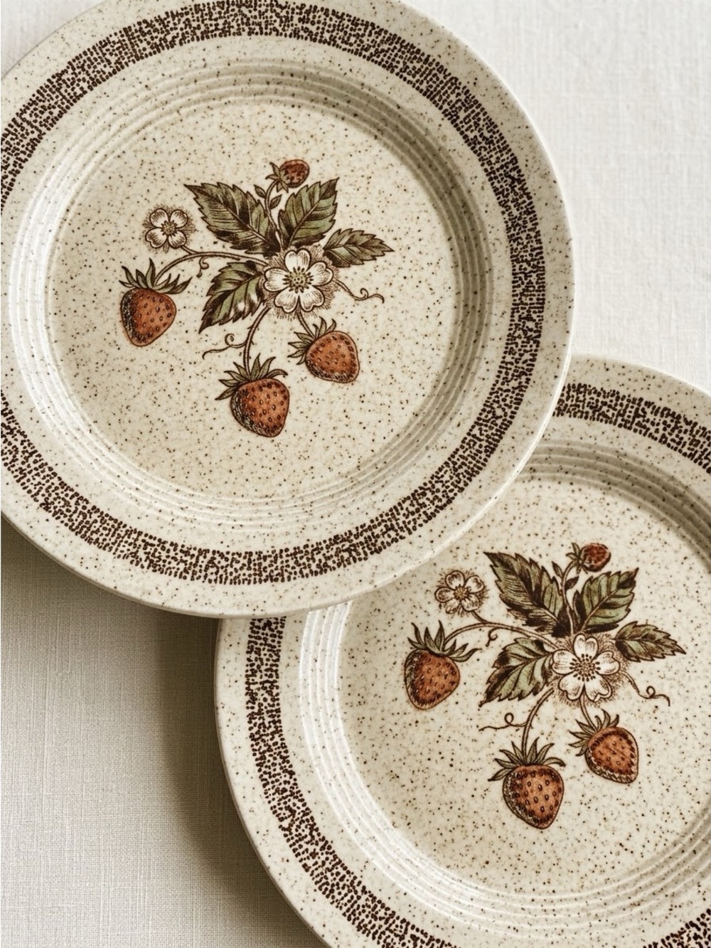 Vintage Homer Laughlin Country Strawberries Dinner Plates Set of 2 USA Farmhouse